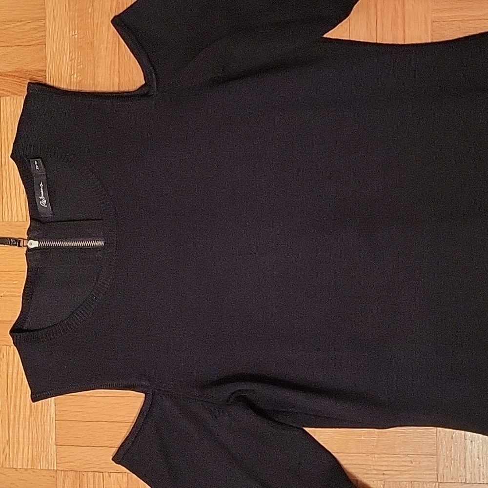 LIKE NEW Elegant Black Cold Shoulder Bodycon Knit Dress, XS - Picture 14 of 16